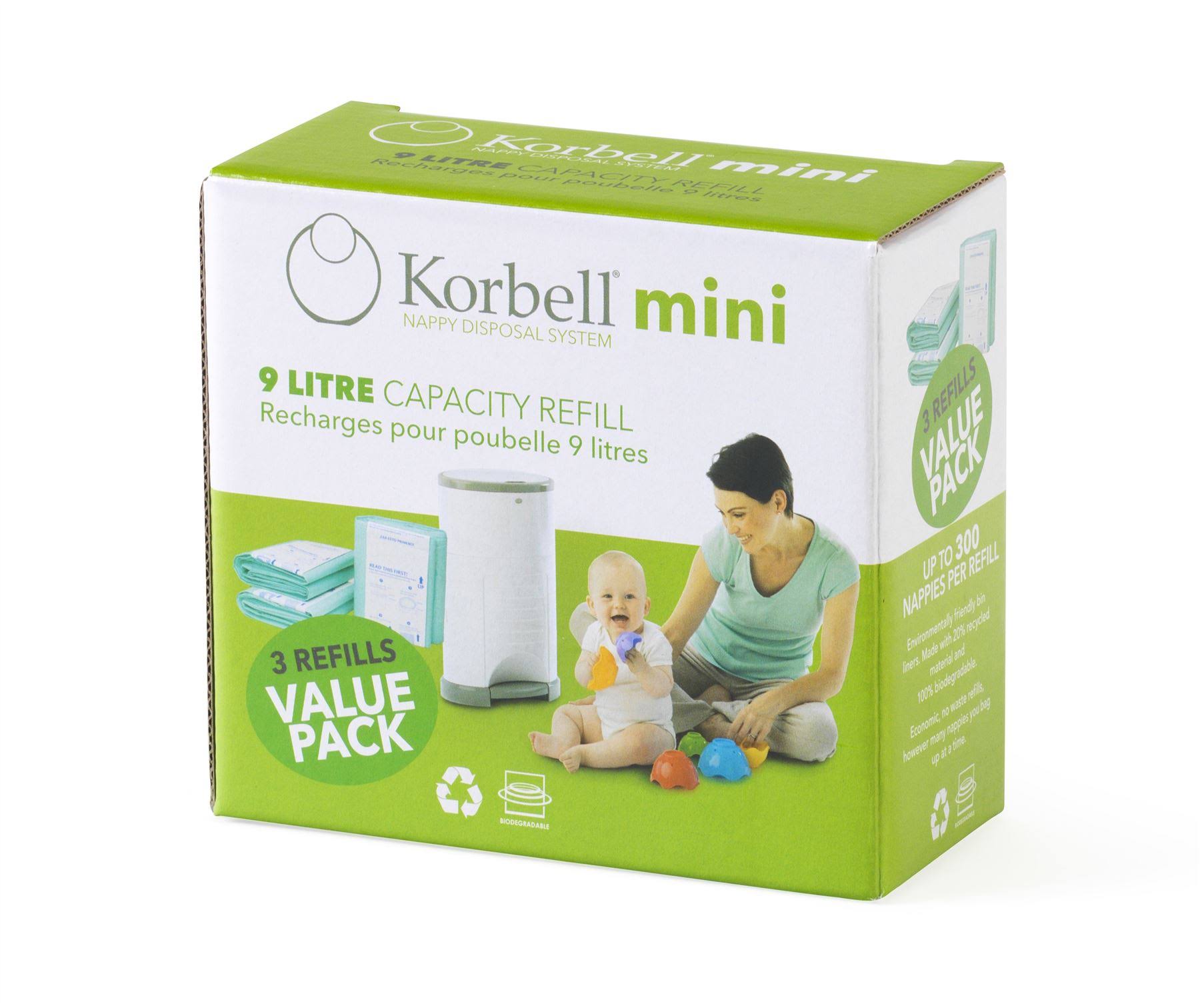 Korbell Recharge Mini Blue 9 L Pack of 3