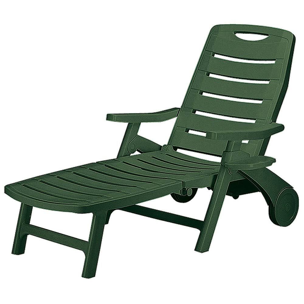 iGap Rolling, Folding, Five Position Reclining Patio Sun Lounger Chair or Deck Chair - Green - S6800V