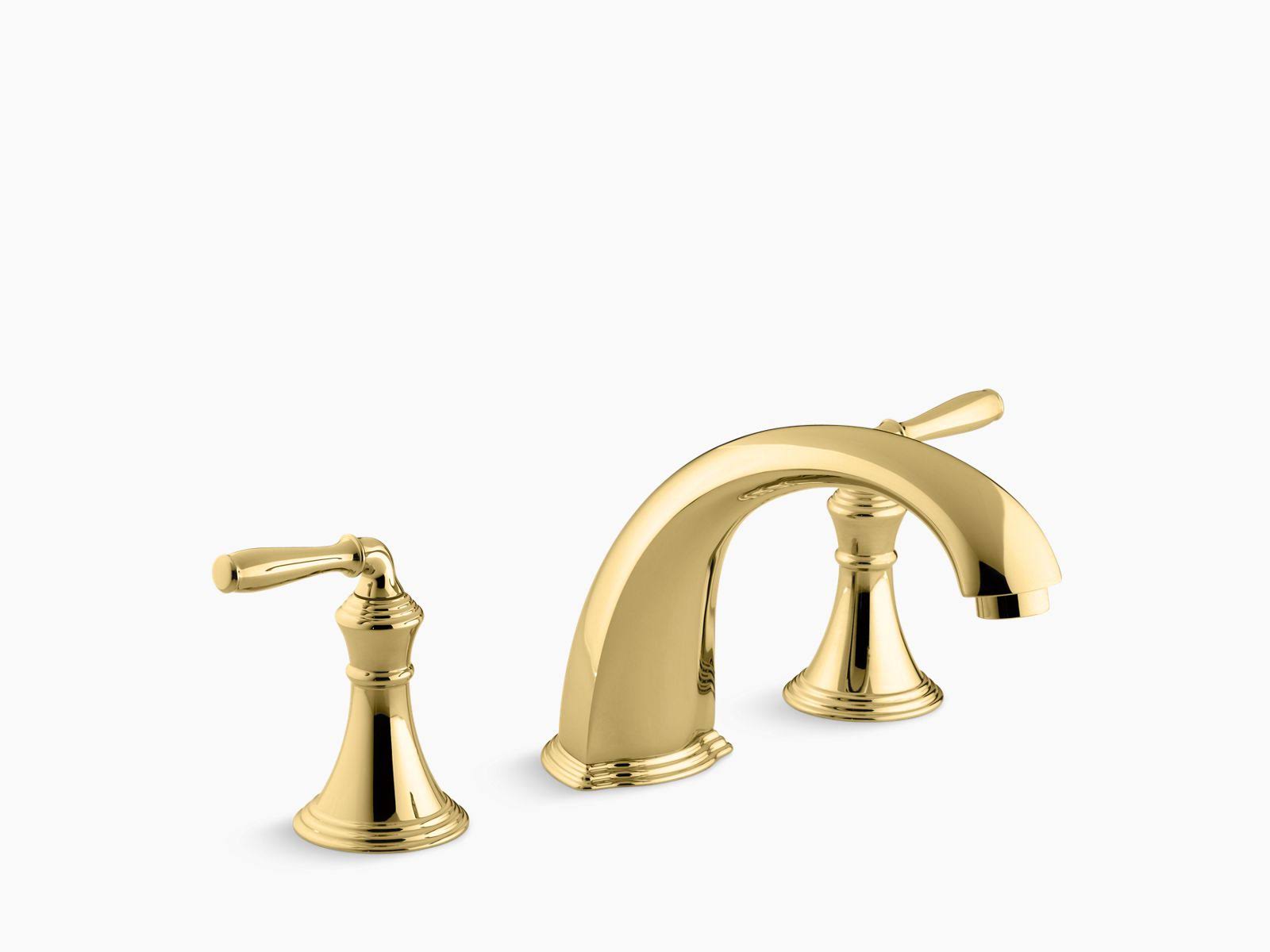 Kohler K-T398-4-PB Devonshire Deck-/Rim-Mount High-Flow Bath Faucet Trim, Brass