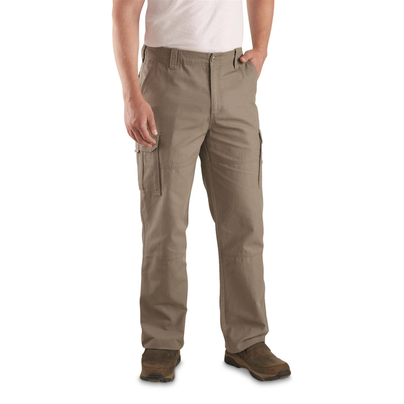 Guide Gear Men&s Outdoor Cotton Cargo Pants, Male, W40 L32, Khaki