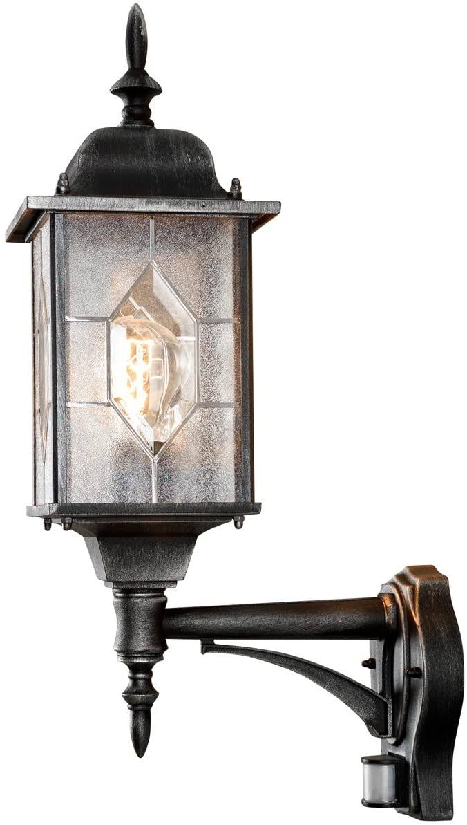 Konstsmide 7268-759 Milano Leaded Effect Pathway Outdoor Light with PIR Sensor-Motion Detector / 1 x 75 W E27 Max Bollard / Lead