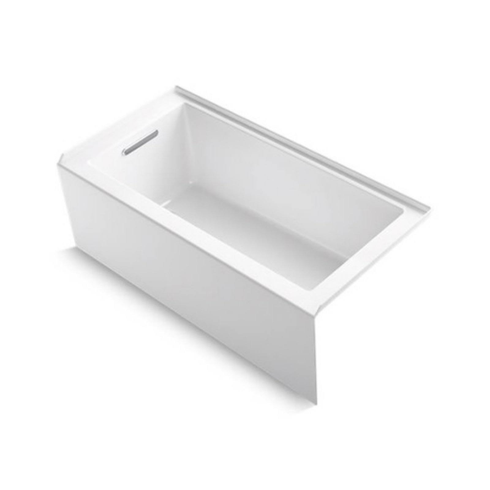 Kohler K-20201-LA-0 Underscore 60x22x 30x22 Alcove Bath with Flange White Finish