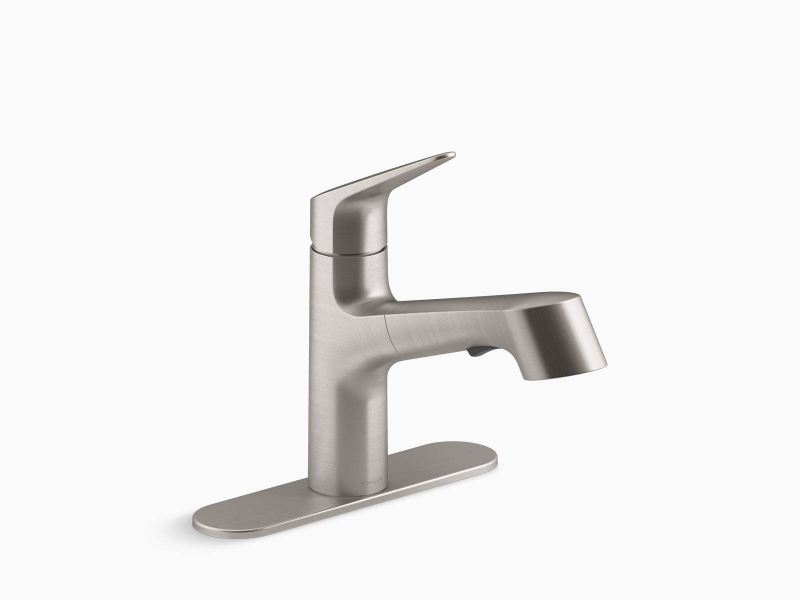 Kohler VIN Single-Handle Pull-Out Sprayer Kitchen Faucet in Vibrant Stainless