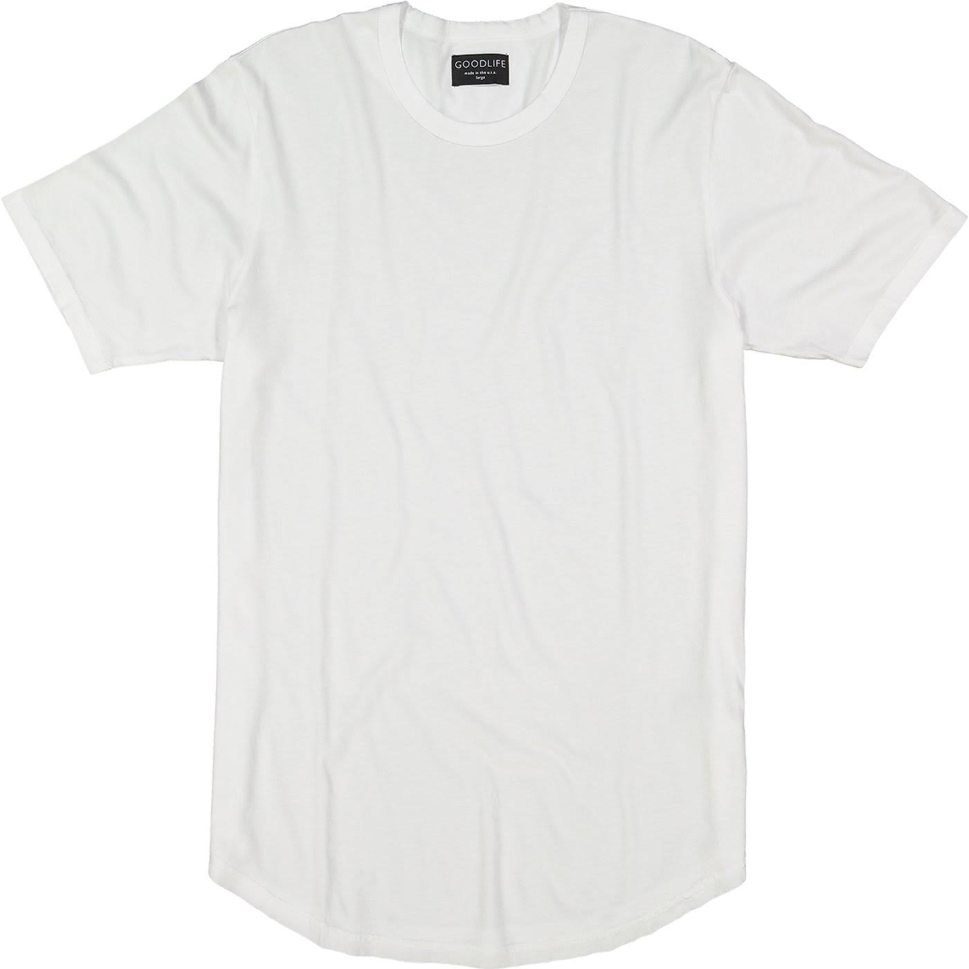 Goodlife Men&s Crewneck Cotton-Blend T-Shirt - White - Size Large