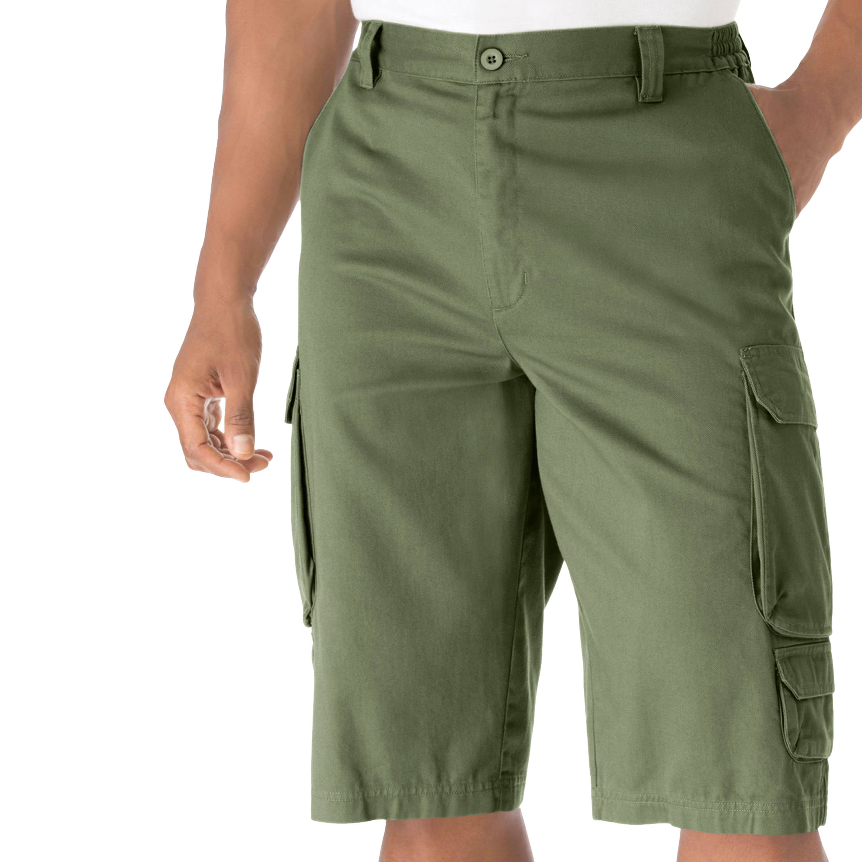 Men&s Big u0026 Tall 14x22 Cargo Shorts by KingSize in Safari Green (Size 46)