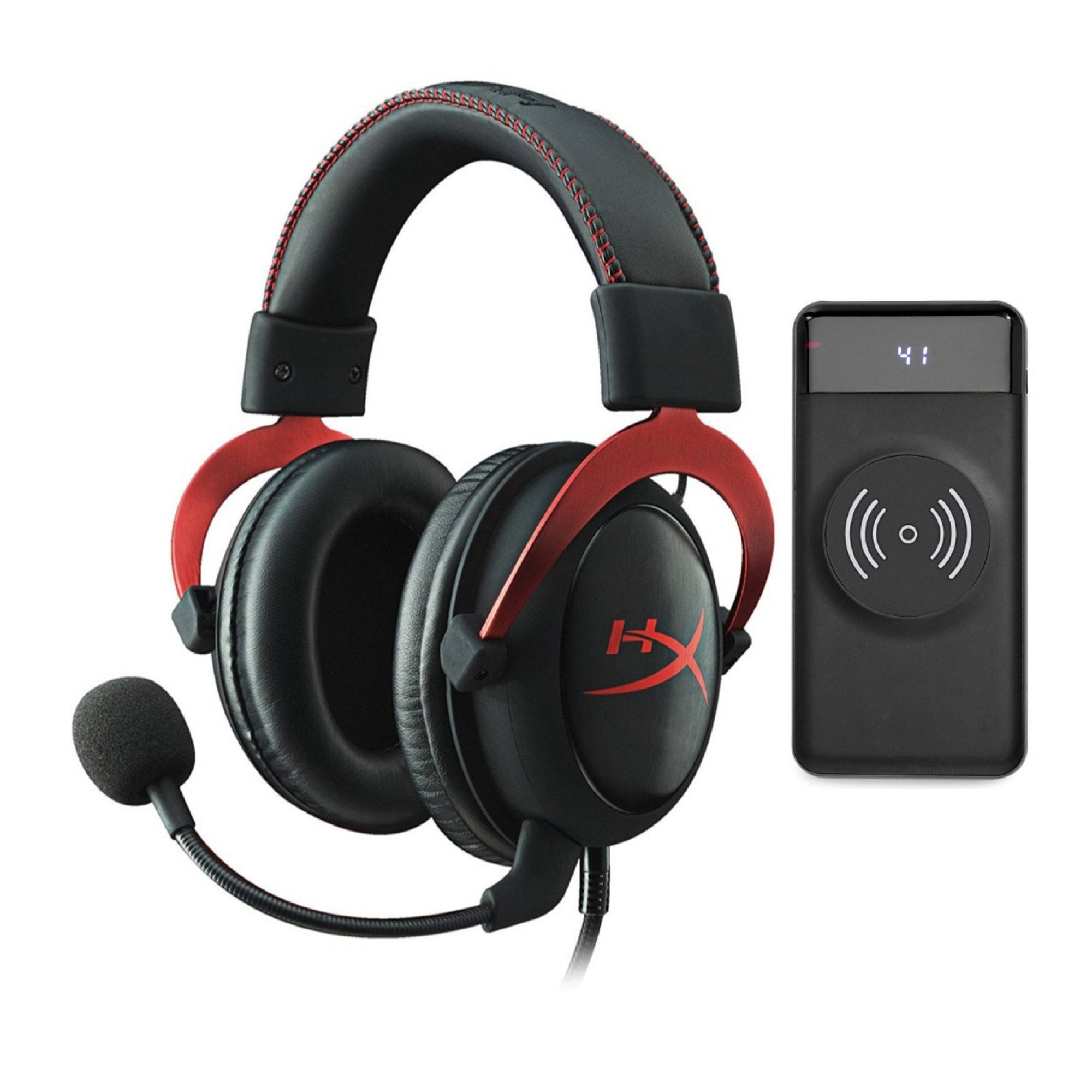 HyperX Cloud II Gaming Headset (Red) Bundled with Focus Wireless Battery Bank