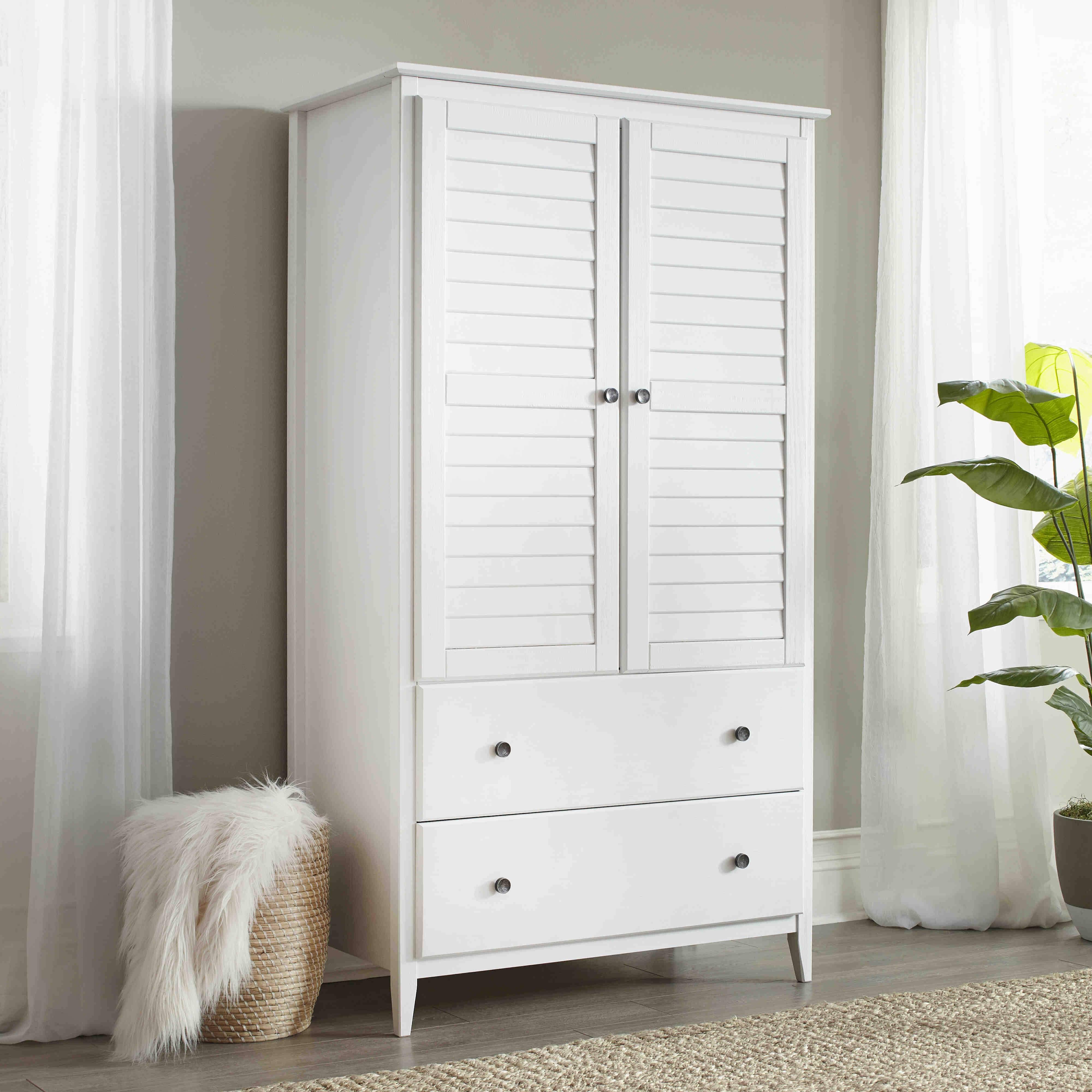 Grain Wood Furniture Greenport 2 Door Armoire (Brushed White)