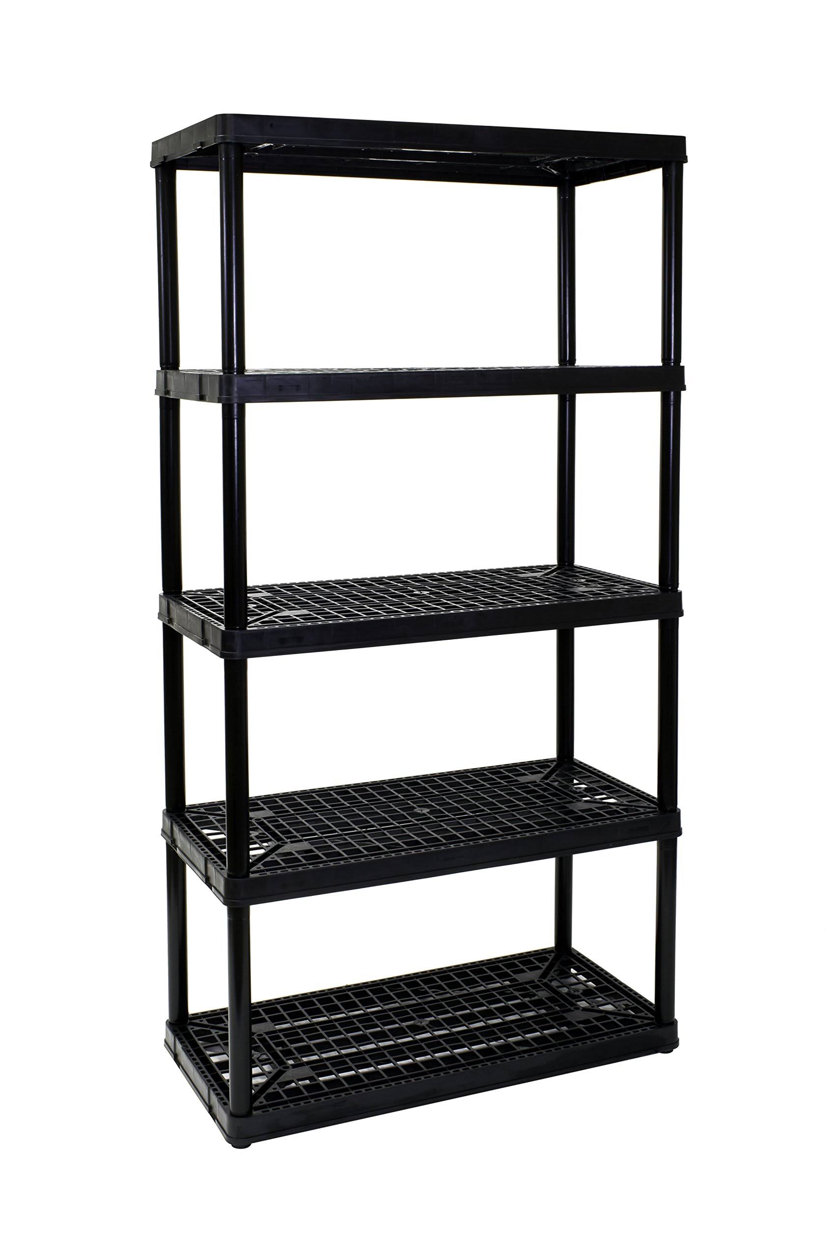 Maxit 72 in. H x 36 in. W x 18 in. D Resin Shelving Unit, Black