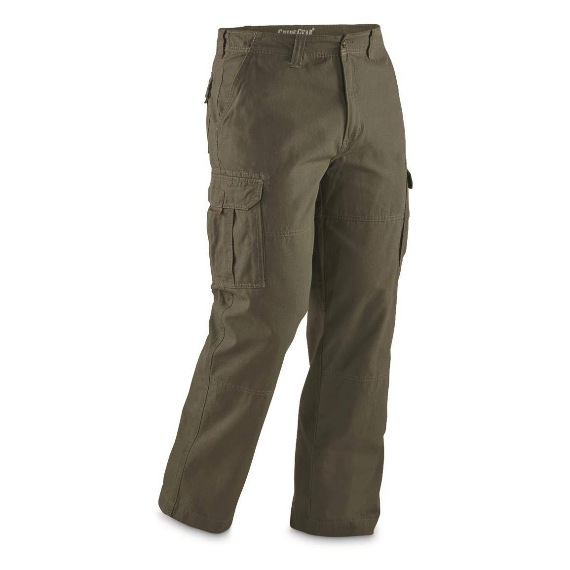 Guide Gear Men&s Outdoor Cotton Cargo Pants, Male, W40 L32, Olive