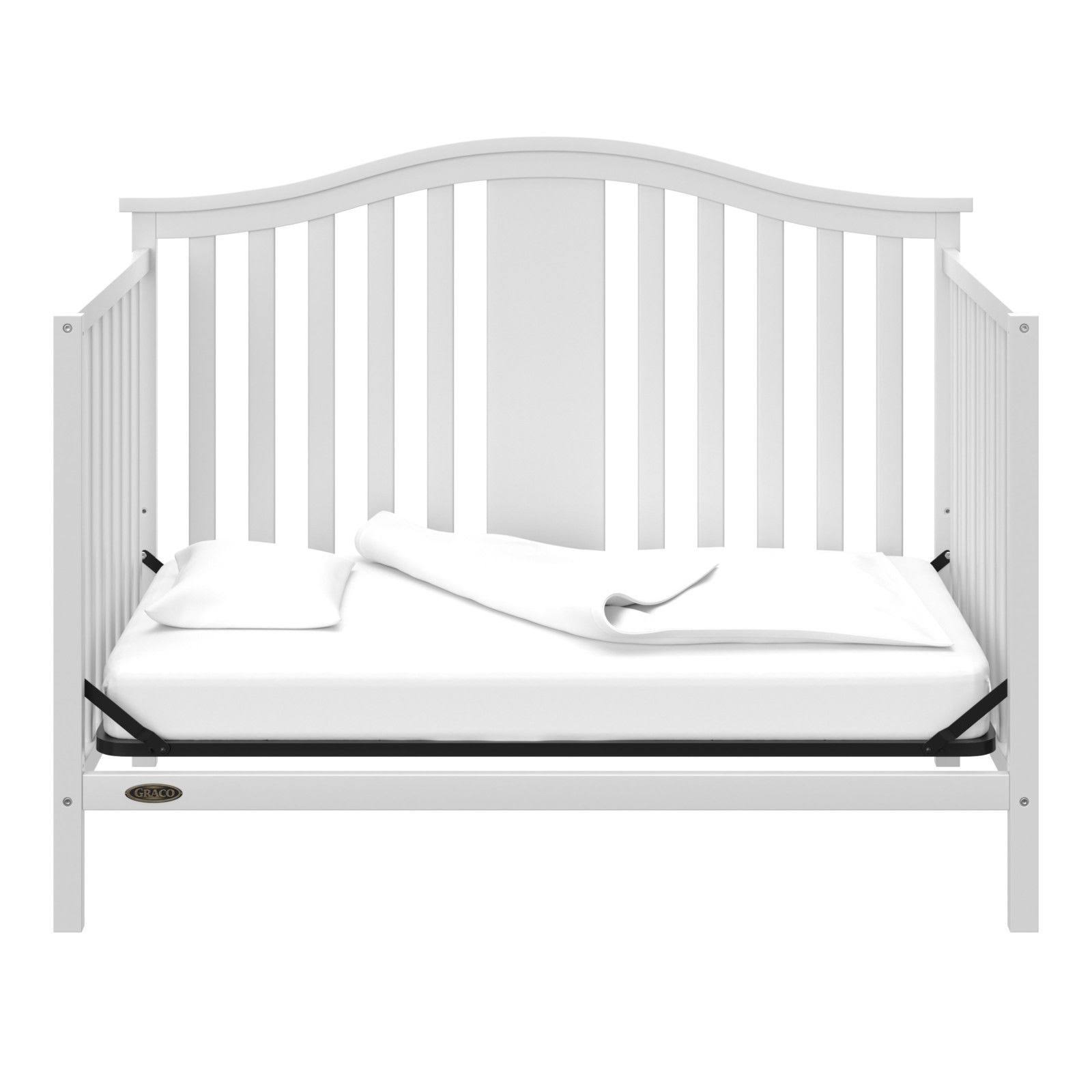 Graco Solano 4-in-1 Convertible Crib with Bonus Mattress - White