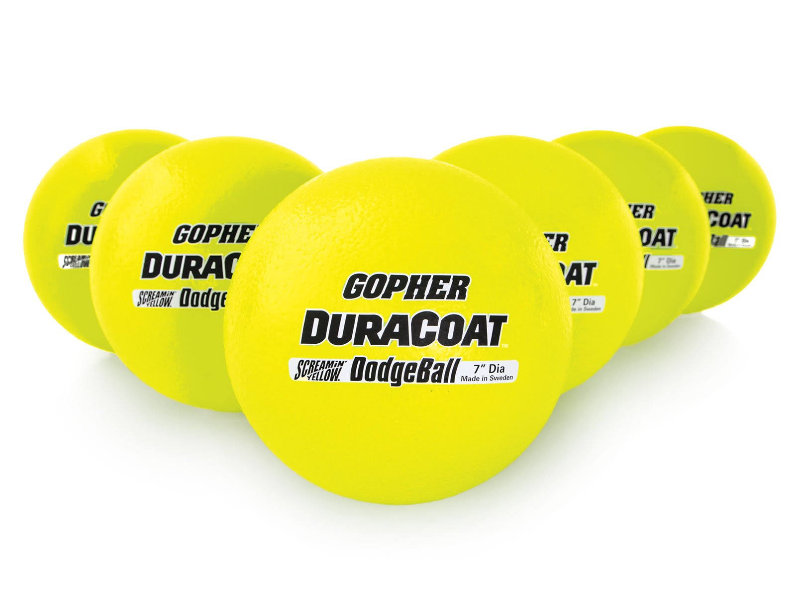 Rainbow Duracoat Dodgeballs - Screamin& Yellow 7x22 Diameter