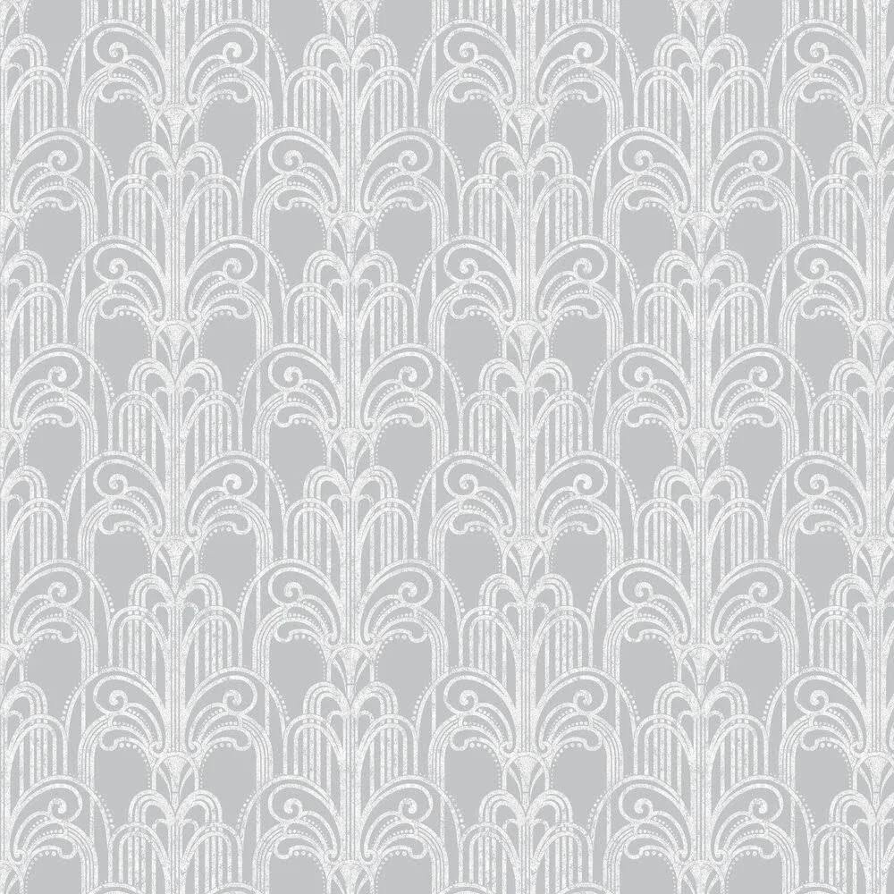 Graham u0026 Brown Art Deco Silver Wallpaper