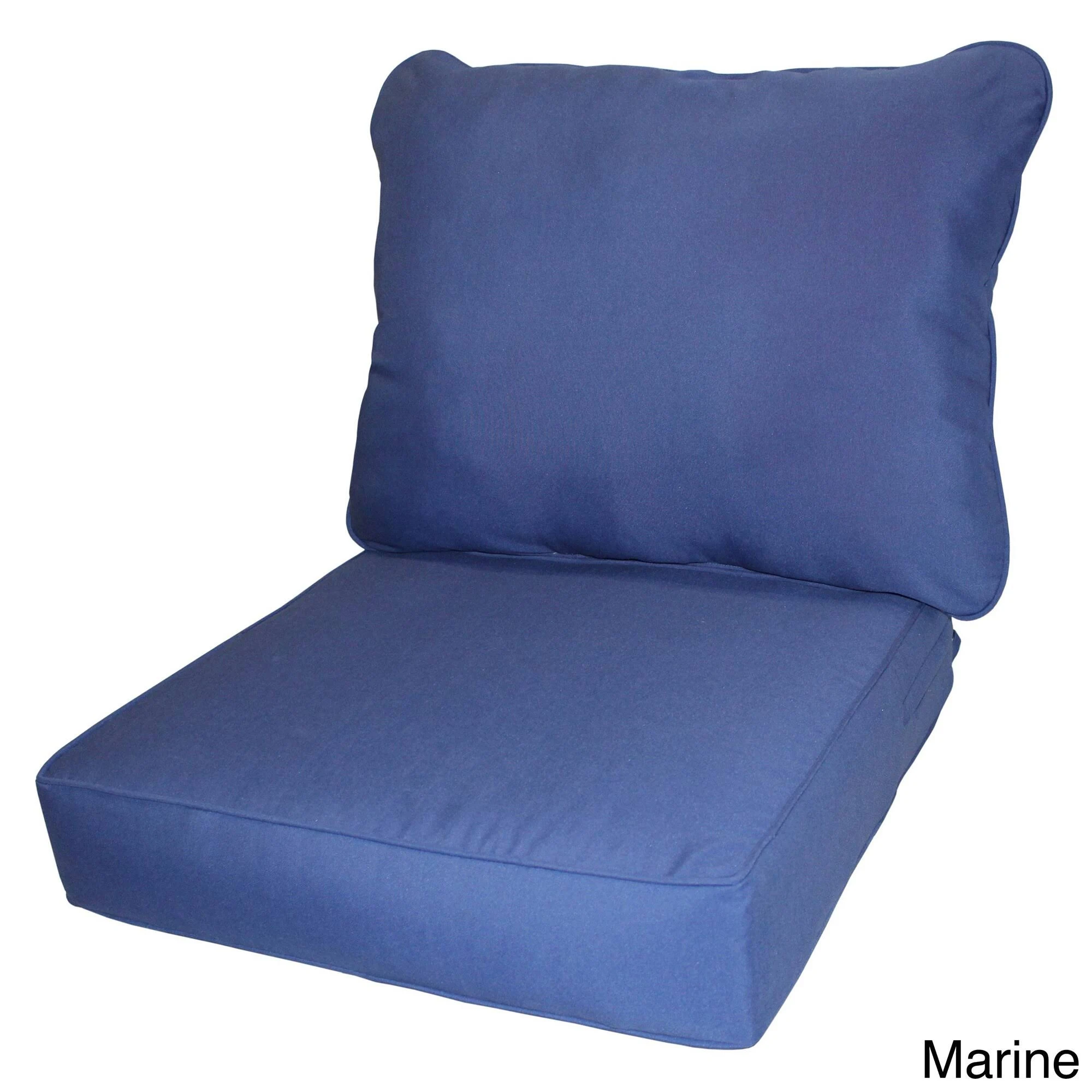 Elmington Deep Seat 25-inch x 47-inch Outdoor Back and Seat Cushion Set by Havenside Home - 25 W x 47 L - 25 W x 47 L Marine Sol