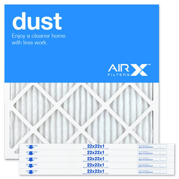 AIRx Filters Dust 22x22x1 Air Filter Replacement Pleated MERV 8, 6-pk