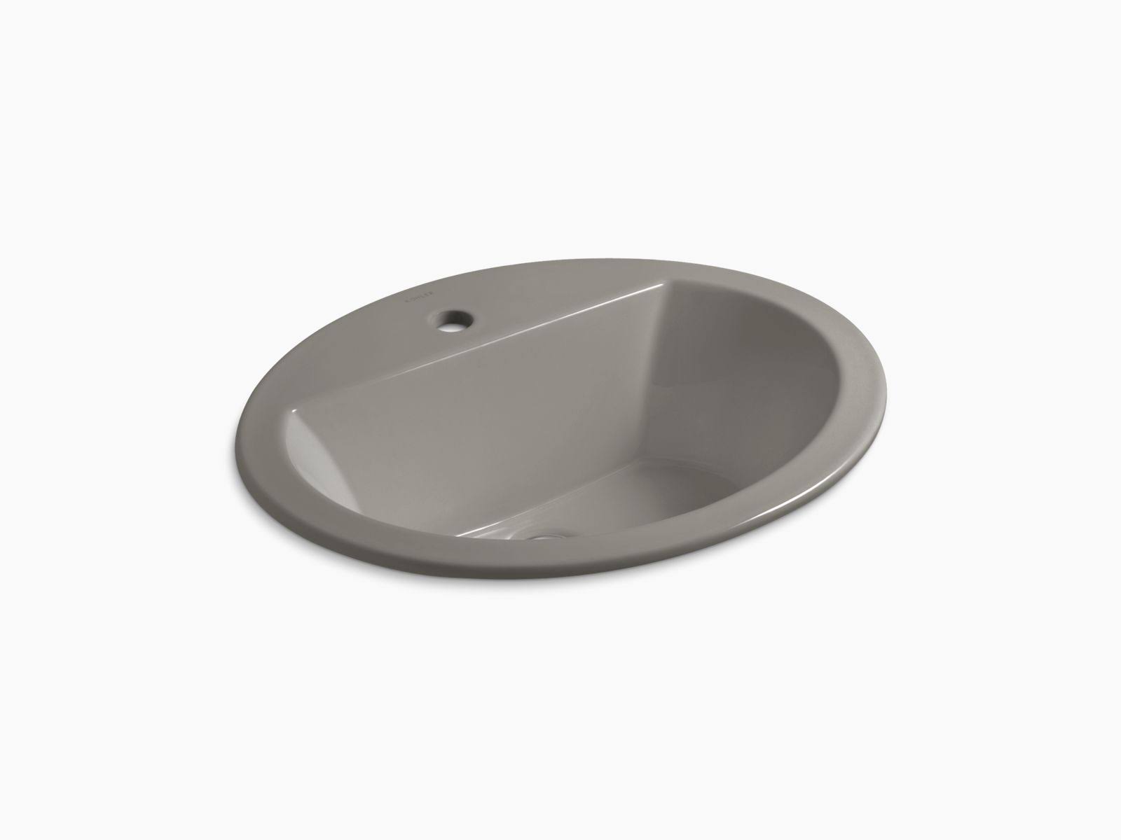 Kohler 2699-1-K4 Bryant Oval Drop-in Bathroom Sink with Single Faucet Hole - Cashmere