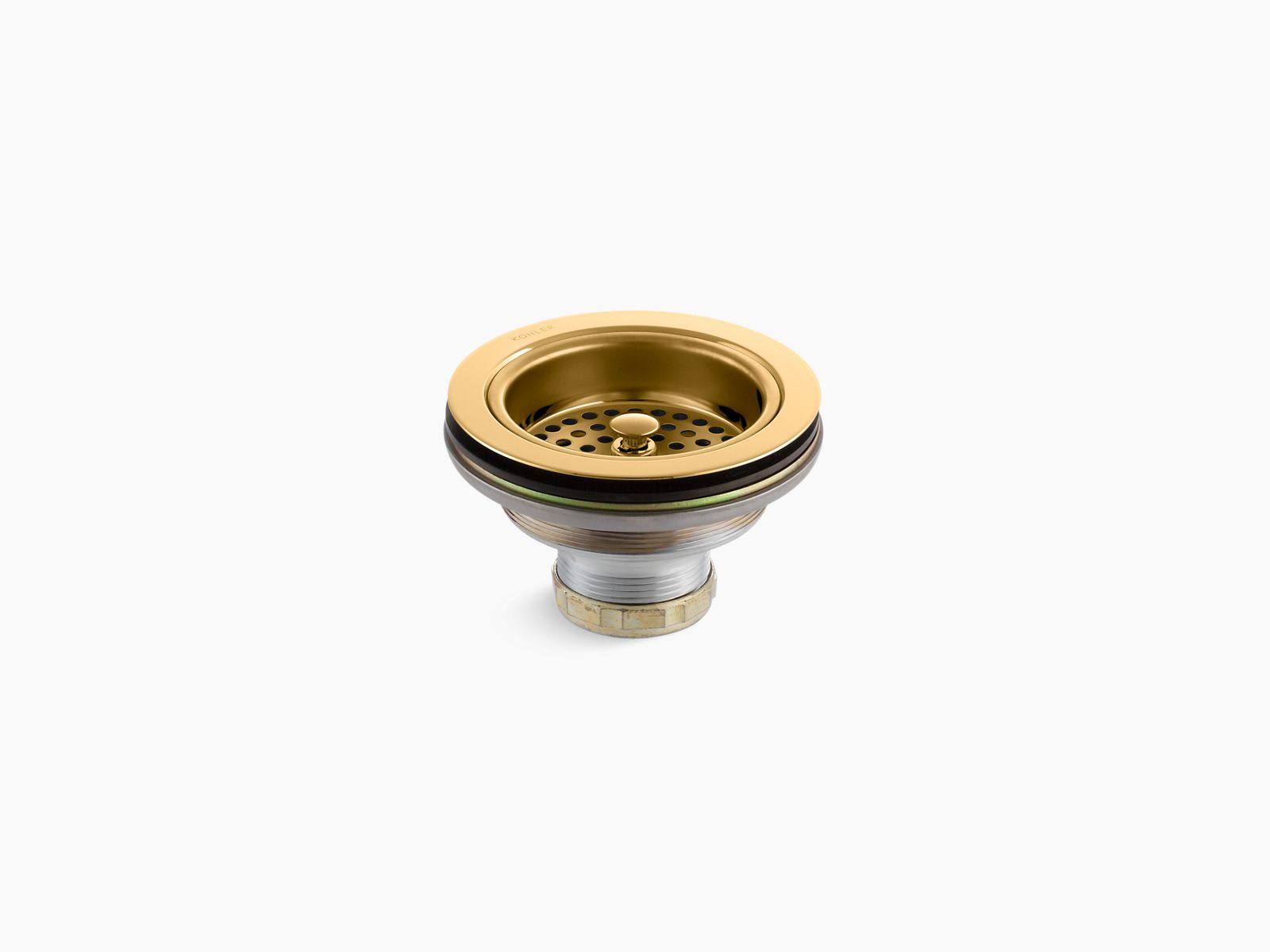 KOHLER K-8799-PB Duostrainer Sink Strainer, Vibrant Polished Brass