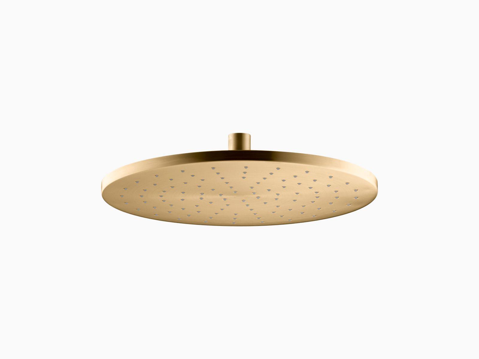 Kohler K-13690-BGD 12x22 Contemporary Round 2.5 GPM Rainhead with Katalyst air-induction Technology Vibrant Moderne Brushed Gold