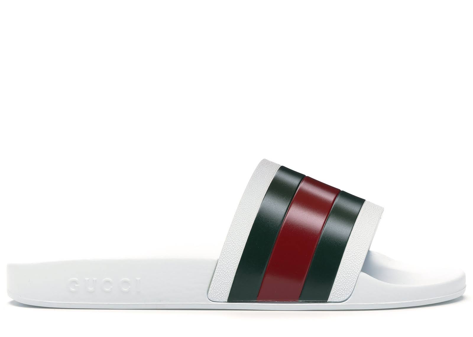 Gucci Pursuit &72 Rubber Slide Sandals, White, Men&s, 10D