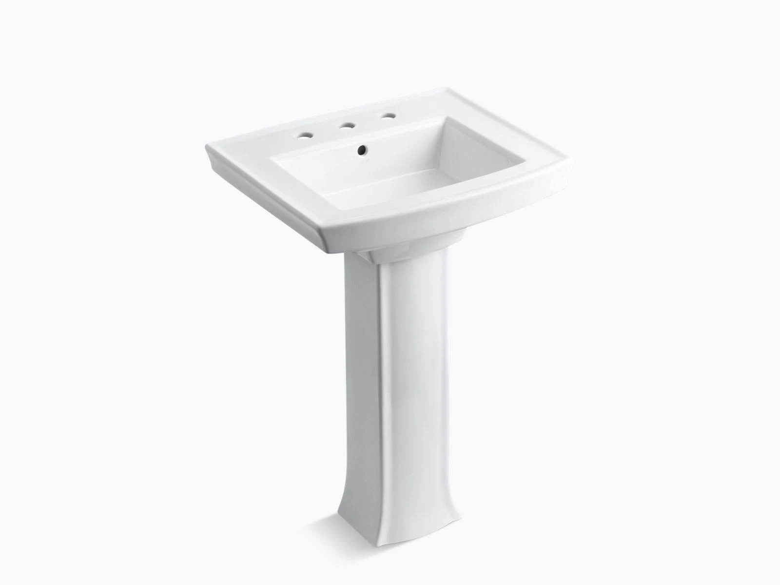 Kohler K-2359-8-0 Archer Pedestal Bathroom Sink, White