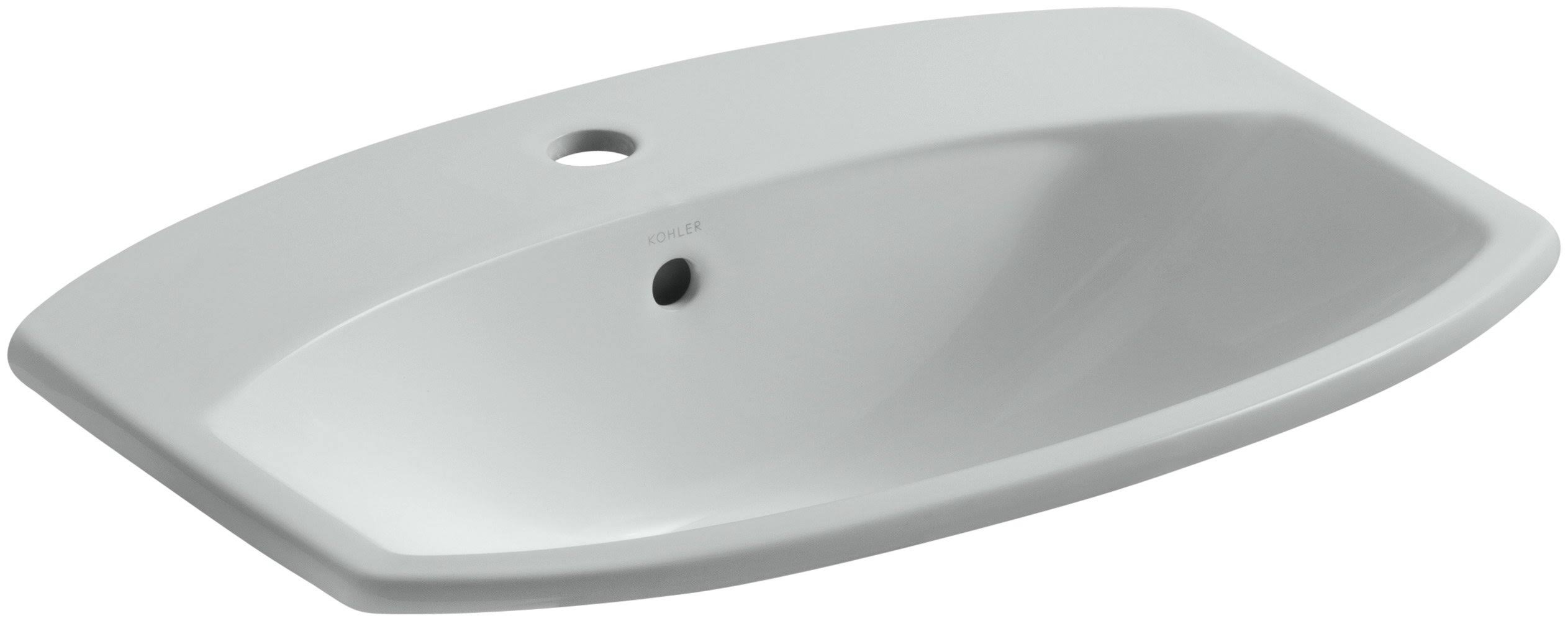 KOHLER K-2351-1-95 Cimarron Drop-In Bathroom Sink with Single Faucet Hole, Ice Grey