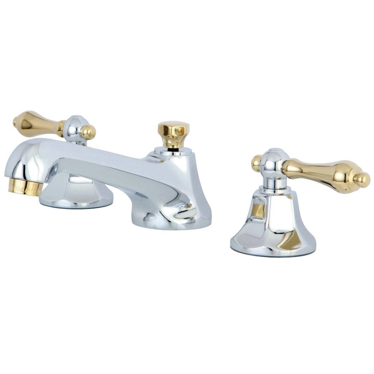Kingston Brass Metropolitan 8-Inch Widespread Bathroom Faucet - Polished Chrome/Polished Brass