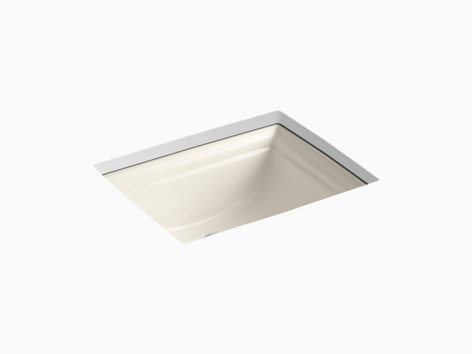 KOHLER K-2339-47 Memoirs Undermount Bathroom Sink, Almond