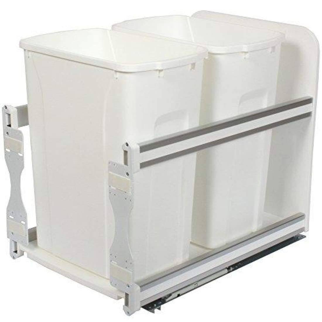 Knapeu0026vogt 8.75-Gal Plastic In-Cabinet Double Soft Close Pull-Out Trash Can; White