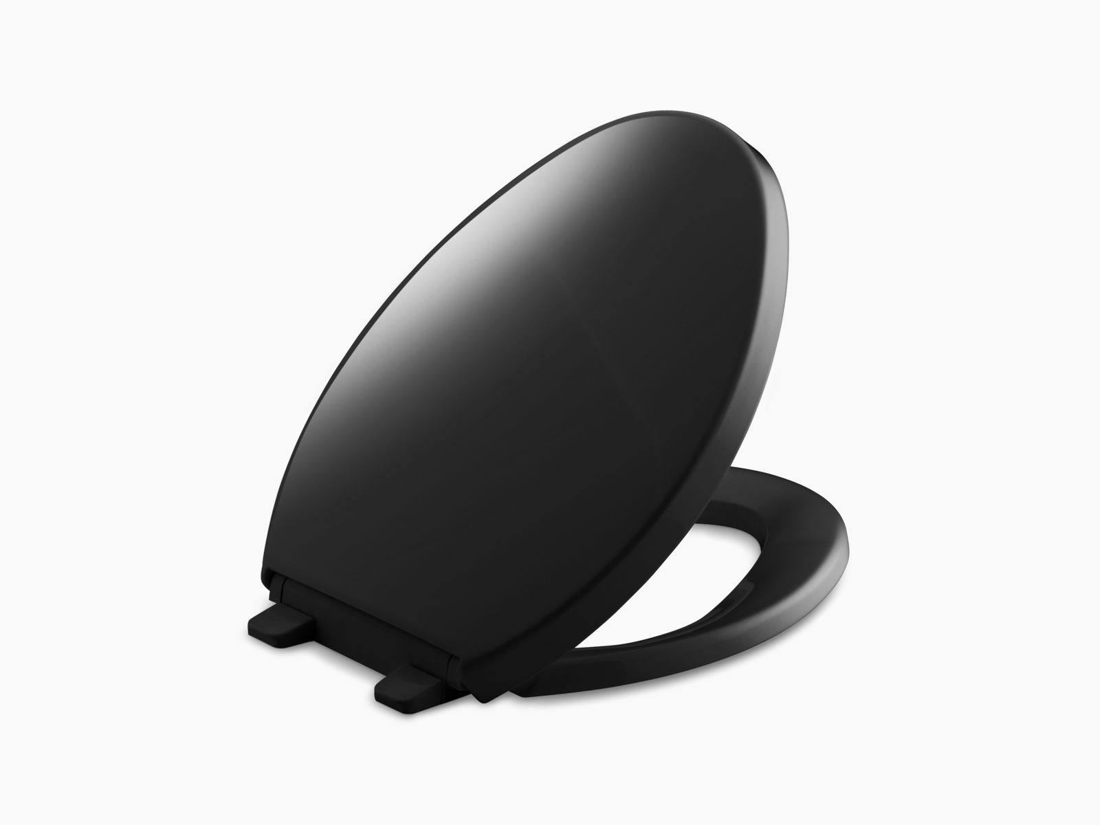 KOHLER K-4748-7 Saile Quiet-Close Elongated Toilet Seat - Black Black