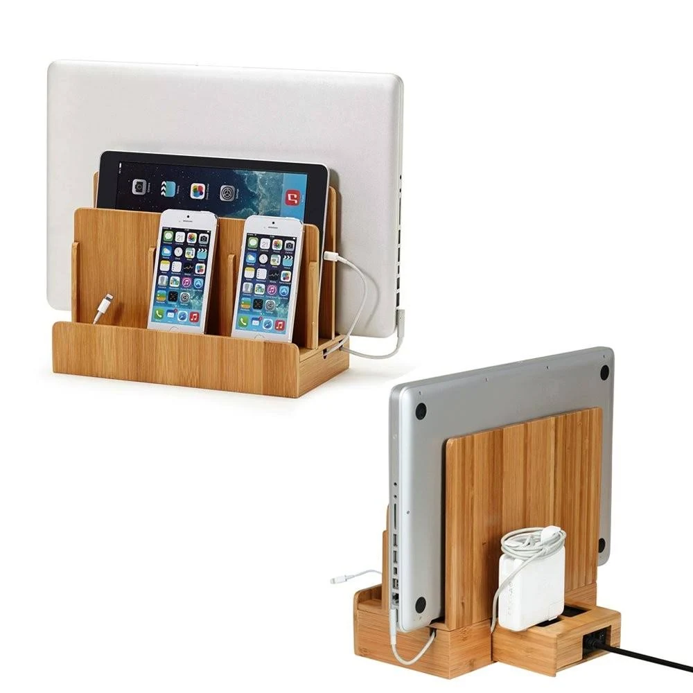 Smart Multi-Device Charging Station with Usb+ac Power Hub - Eco Bamboo