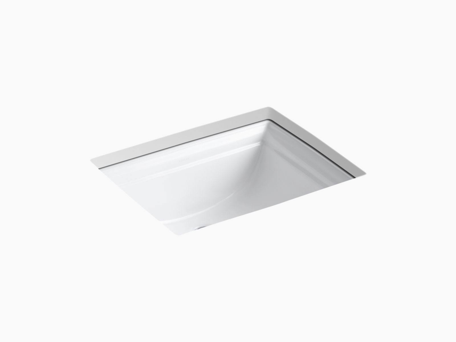 KOHLER K-2339-0 Memoirs Undermount Bathroom Sink, White