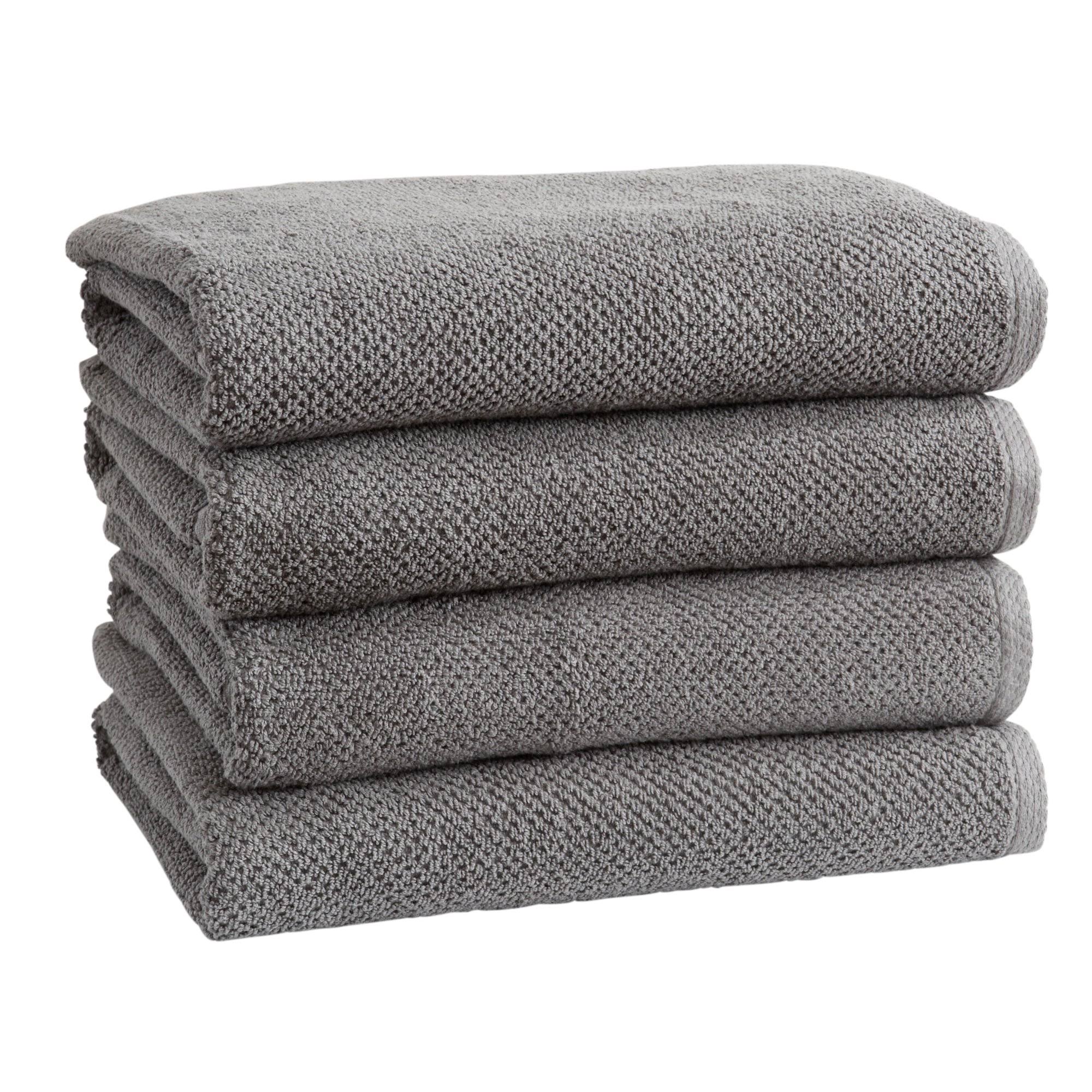 Acacia Collection 100% Cotton Ultra Absorbent Popcorn Bath Towels - Bath Towel (4-Pack) - Dark Grey