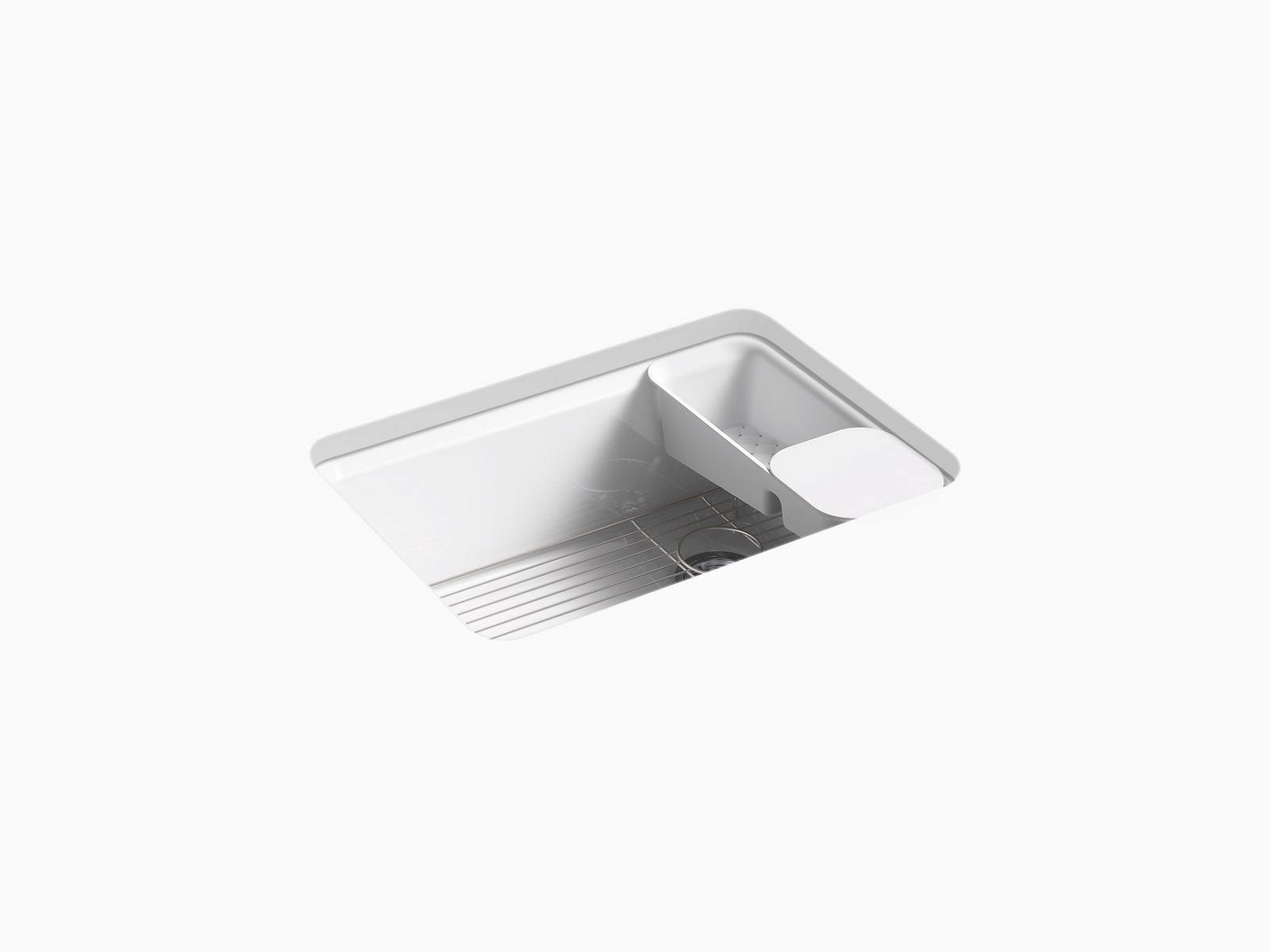 Kohler K-8668-5UA2-0 Riverby Undermount Single-Bowl Kitchen Sink with 5 Oversized Faucet Holes, 27x22 x 22x22 x 9-5/8
