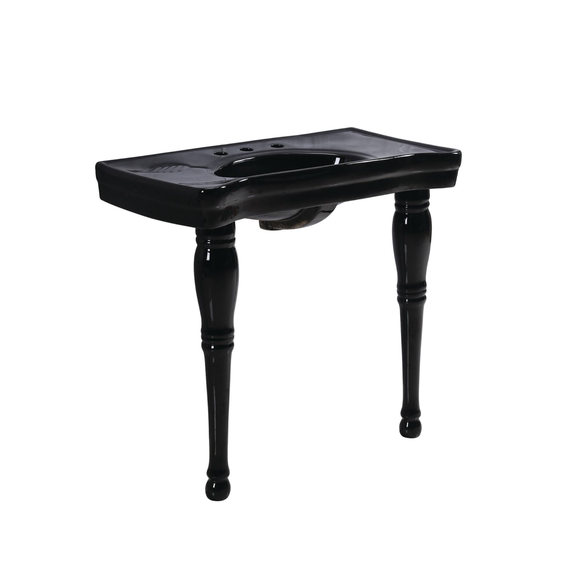 Kingston Brass VPB1368K Imperial Ceramic Console Sink, Black
