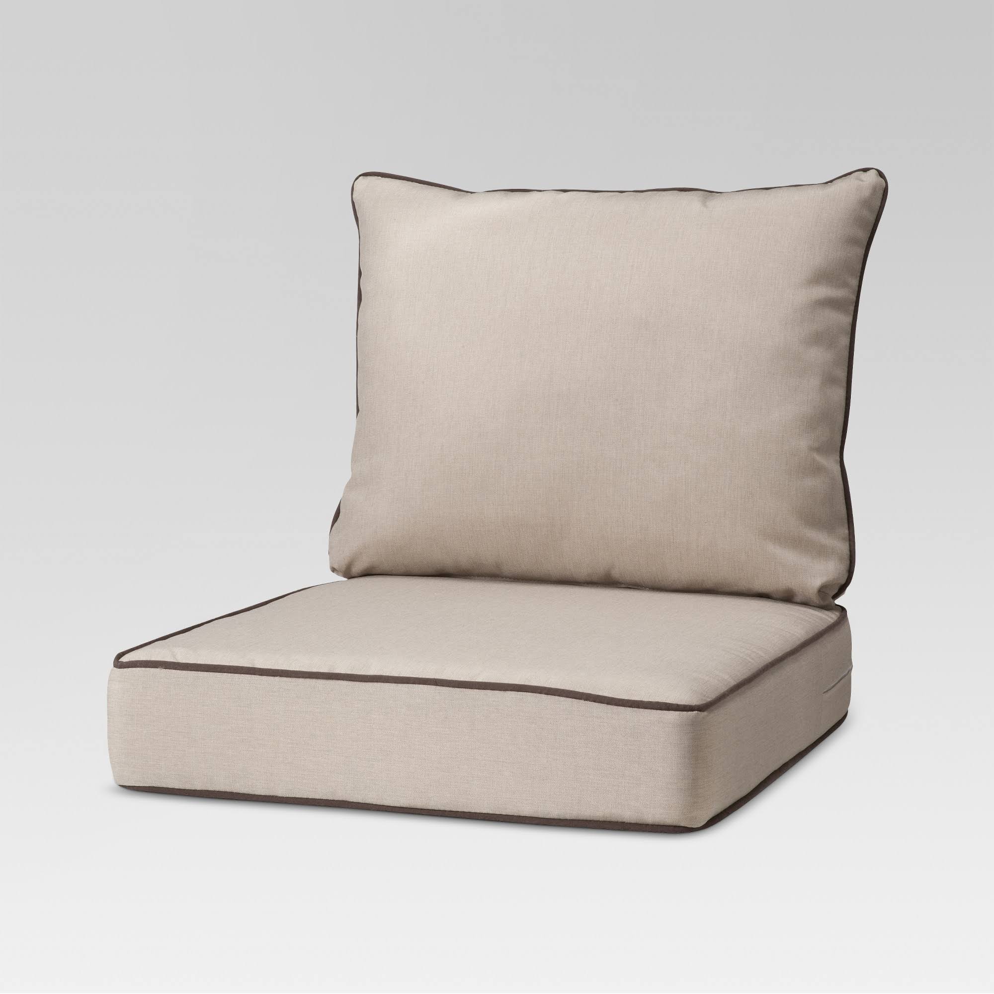 Rolston 2pc Outdoor Replacement Chair Cushion Set Beige/Brown - Haven Way