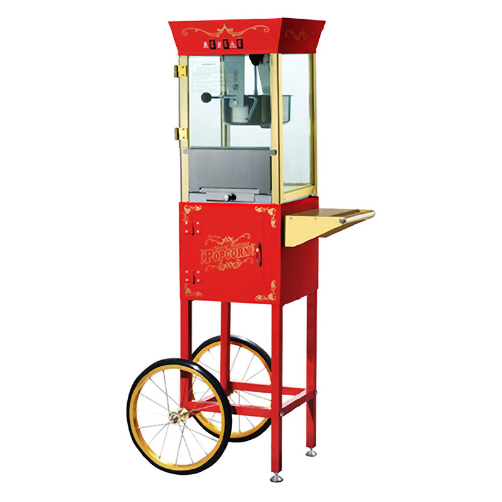 Great Northern Popcorn Red Matinee Movie 8 oz. Ounce Antique Popcorn Machine and Cart