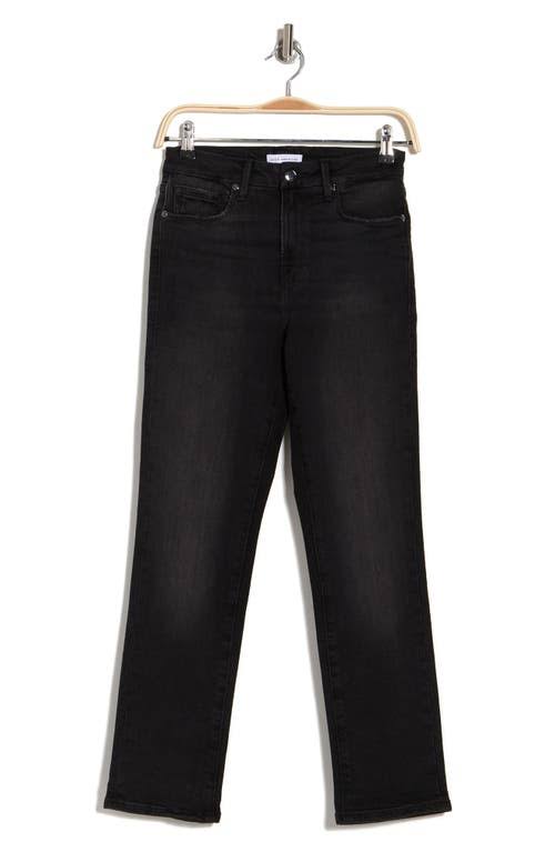 Good American Good Classic Ripped High Waist Straight Leg Jeans, Size 12 in Black120 at Nordstrom Rack
