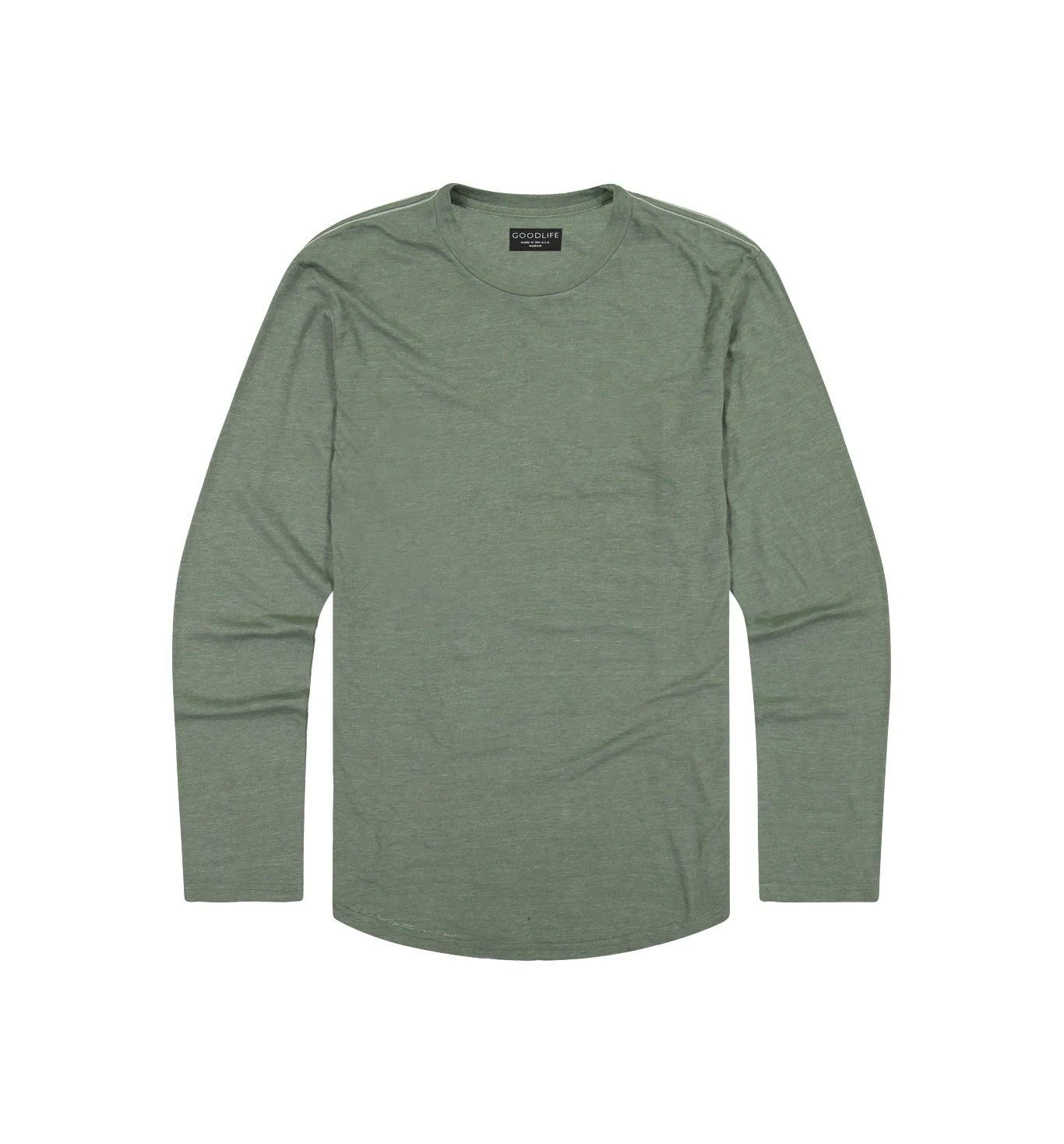 Goodlife Men&s Tri-Blend L/S Scallop Crewneck T-Shirt | Laurel