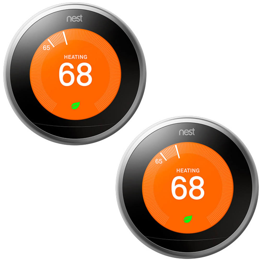 Nest Learning Thermostat 3rd Gen Stainless Steel 2 Pack (T3007ES)