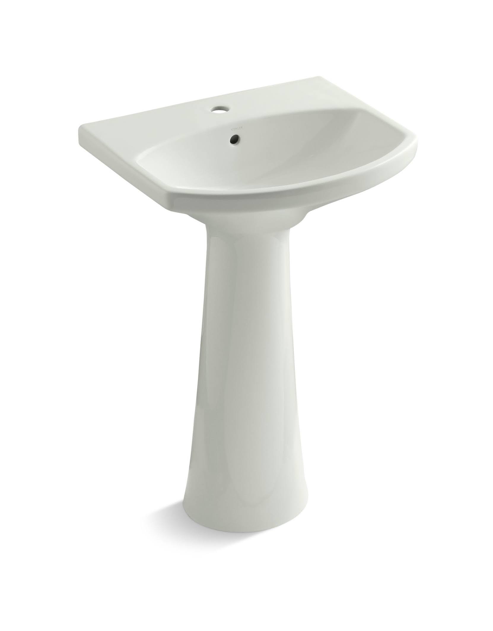 KOHLER K-2362-1-NY Cimarron Pedestal Bathroom Sink with Single Faucet Hole, Dune