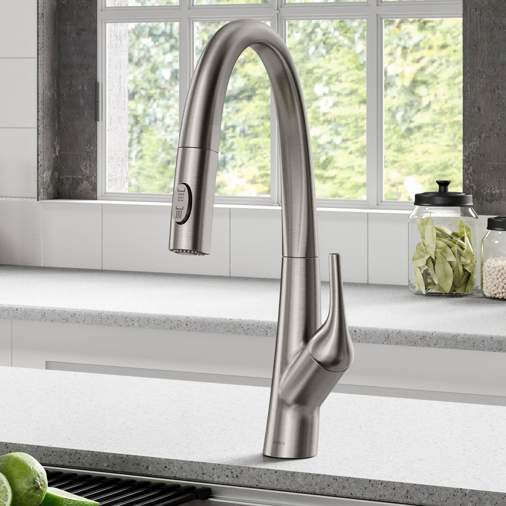 Kraus KPF-2523SFS Arqo M Single Handle Pull-Down Kitchen Faucet, Spot Free Stainless Steel