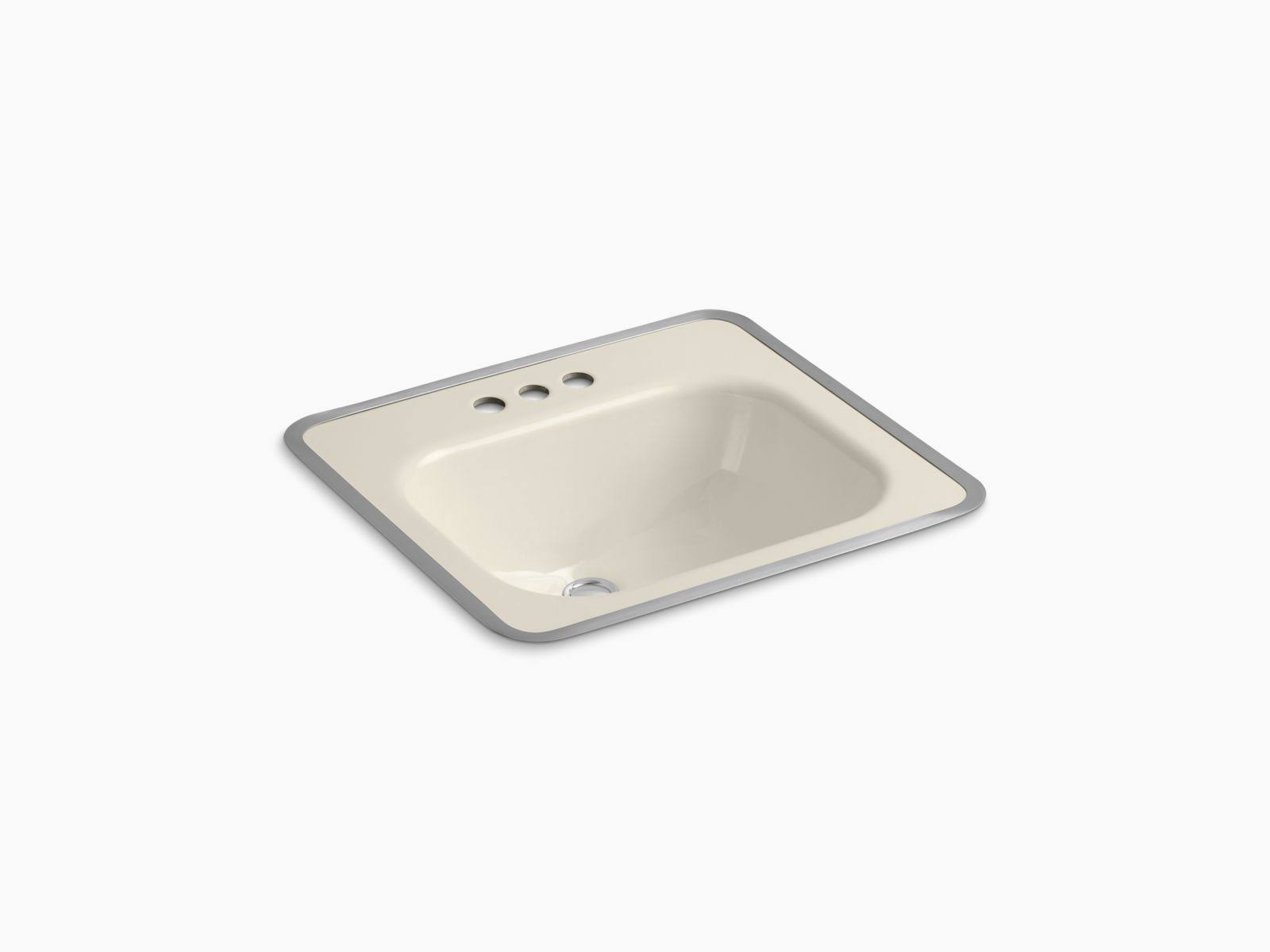 Kohler K-2890-4-47 Tahoe Metal Frame Bathroom Sink, Almond