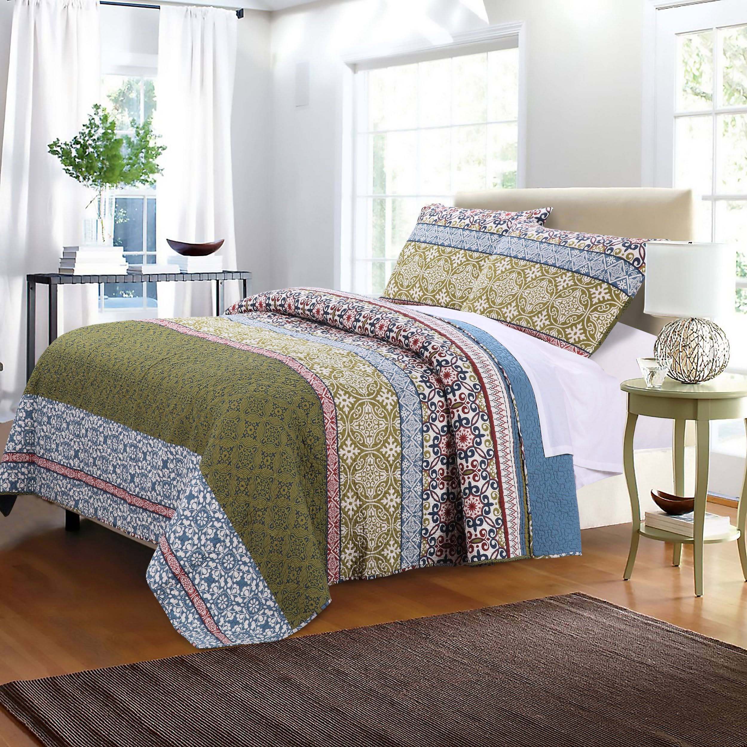 Greenland Home Fashions Shangri-La Quilt Set, Twin