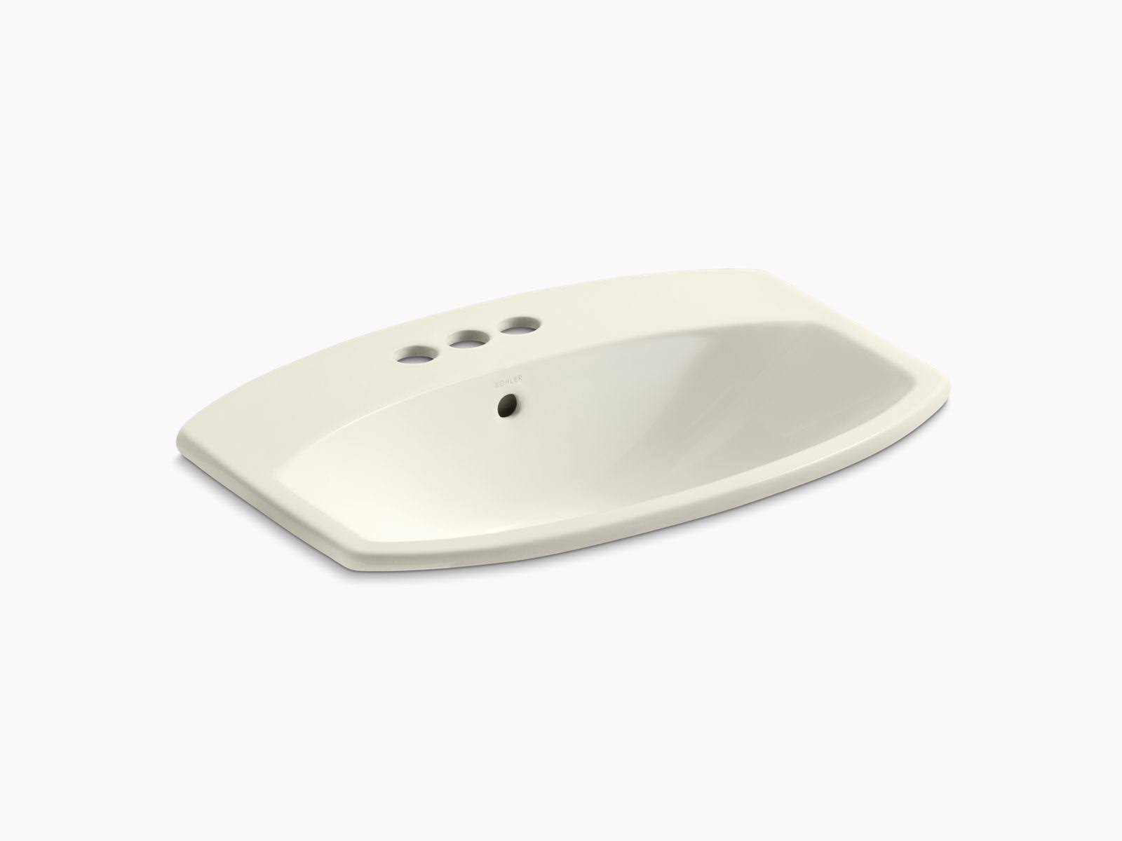 Kohler K-2351-4-96 Cimarron 23x22 Drop in Bathroom Sink - Biscuit