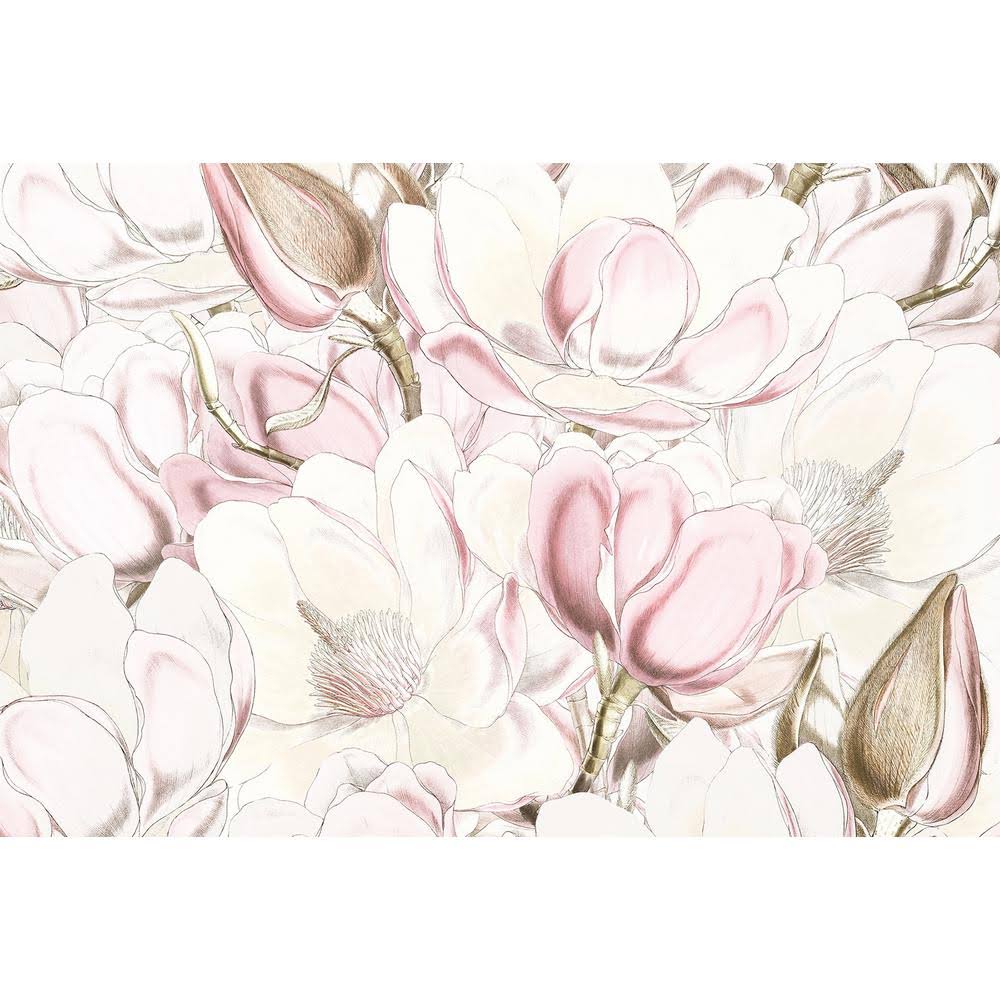 Komar 98 in. x 145 in. Pink Petals Wall Mural