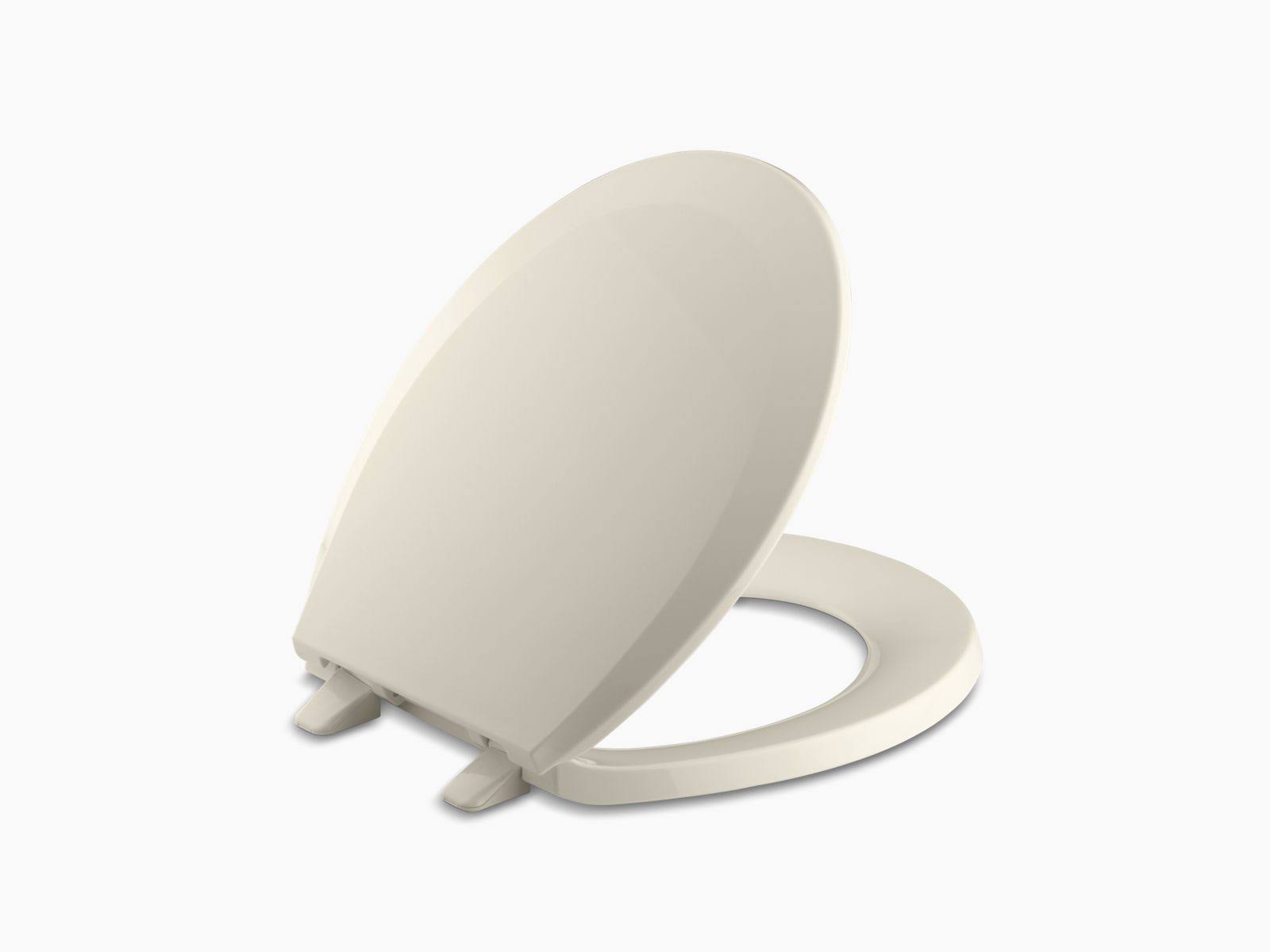Kohler K-4662-47 Lustra with Quick Release Hinges Round-Front Toilet SEAT, Almond