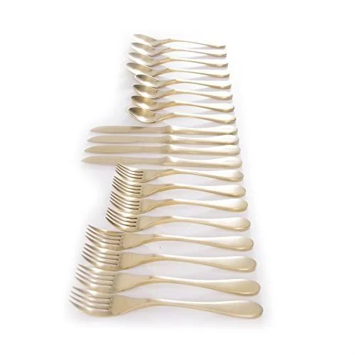 Knork 551 Original Titanium Coated Flatware Set, 20 Piece, Brass (Gold)