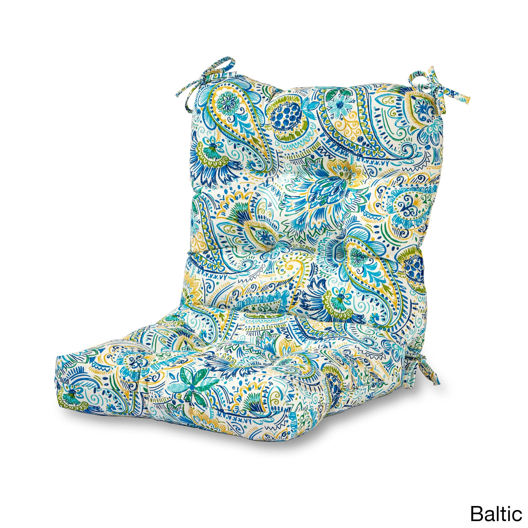 Christiansen Painted Paisley 21-Inch x 42-Inch Outdoor Seat/Back Chair Cushion by Havenside Home - 21W x 42L - 21W x 42L - Balti