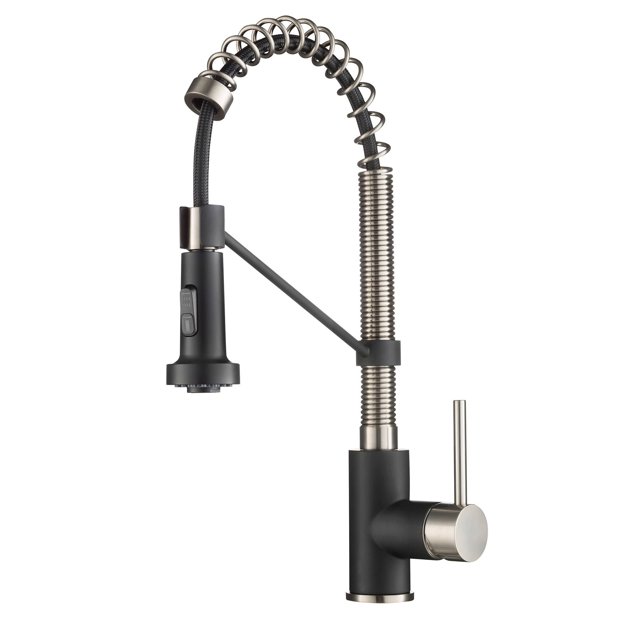 Kraus Bolden Single Handle 18-inch Commercial Kitchen Faucet with Dual Function Pull-Down Sprayhead - Spot Free Stainless Steel/
