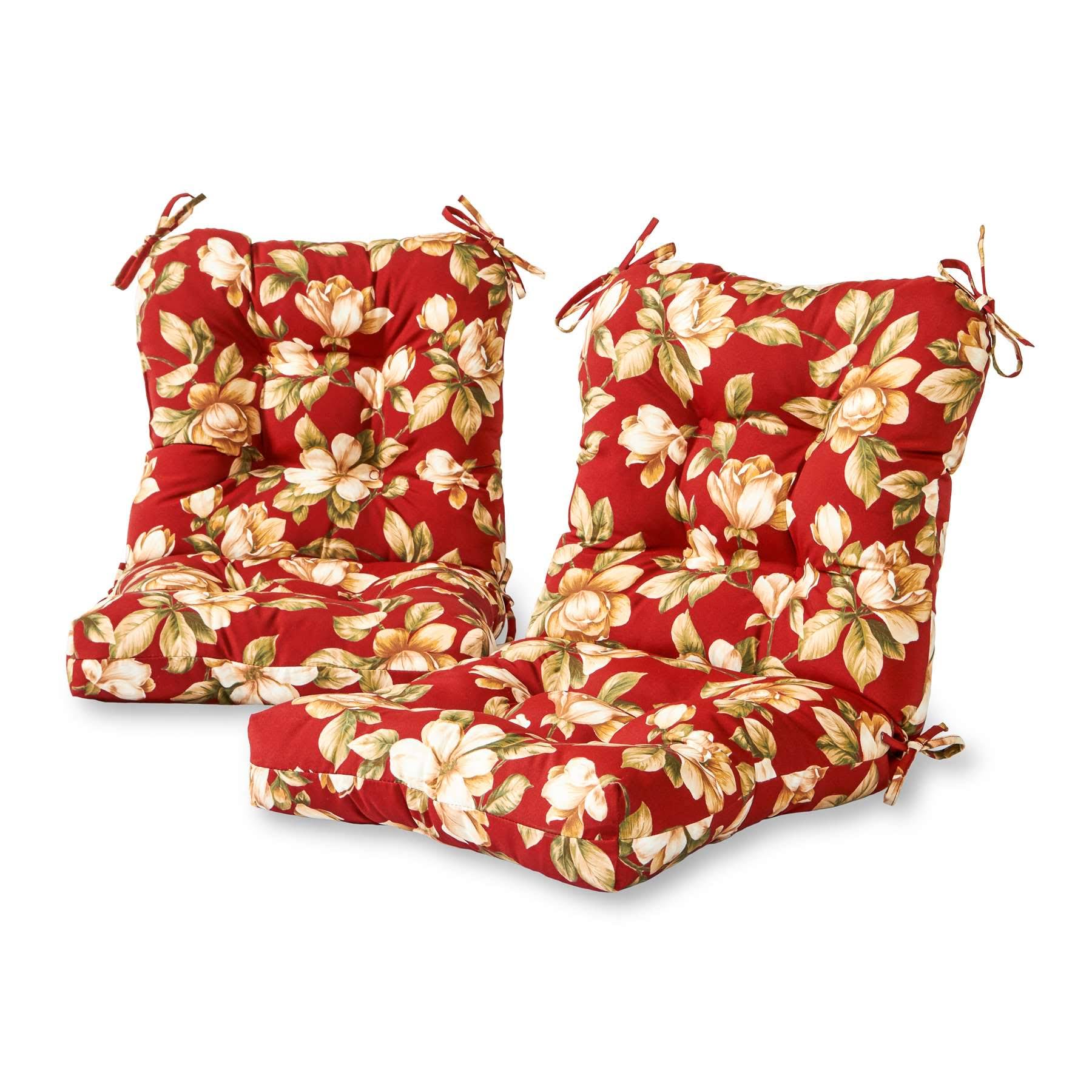 Greendale Home Fashions Roma Floral Outdoor Chair CUSHION, Set of 2