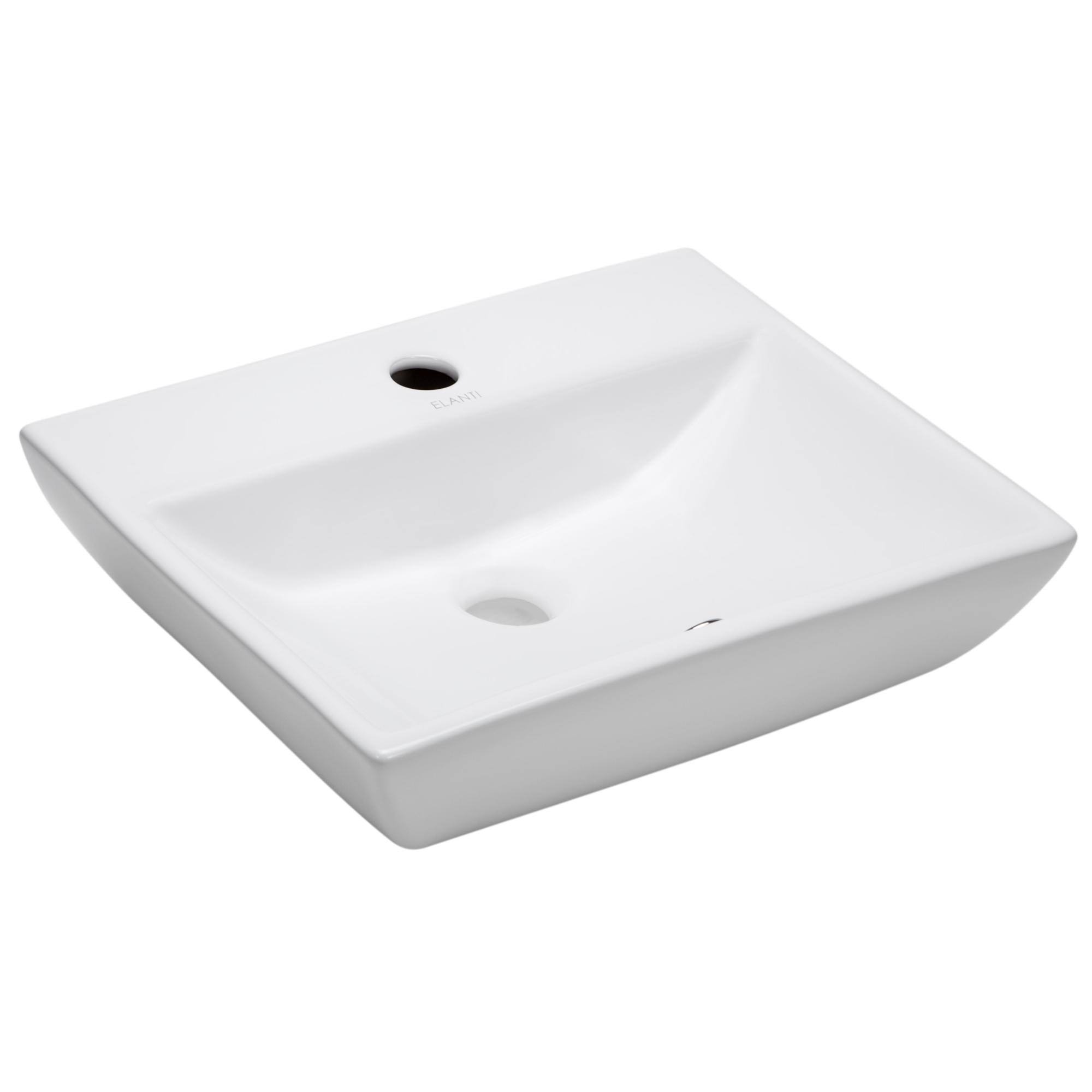 Elanti Wall Mounted Rectangular Compact Sink